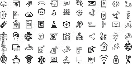 5G NETWORK EDITABLE ICON SET 