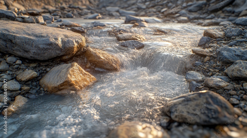 Wild river, with rapids rushing through a rocky gorge, bright, energetic light Wild river, with rapids rushing through a rocky gorge, bright, energetic light