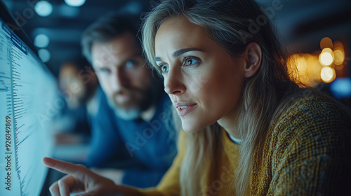 A group of business people or co-workers in the meeting room or in front out computer in a company