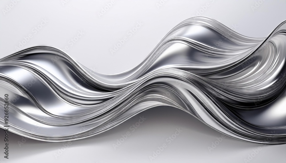Abstract Silver fluid Wave background with a shiny metallic glossy Abstract Silver fluid Wave background with a shiny metallic glossy