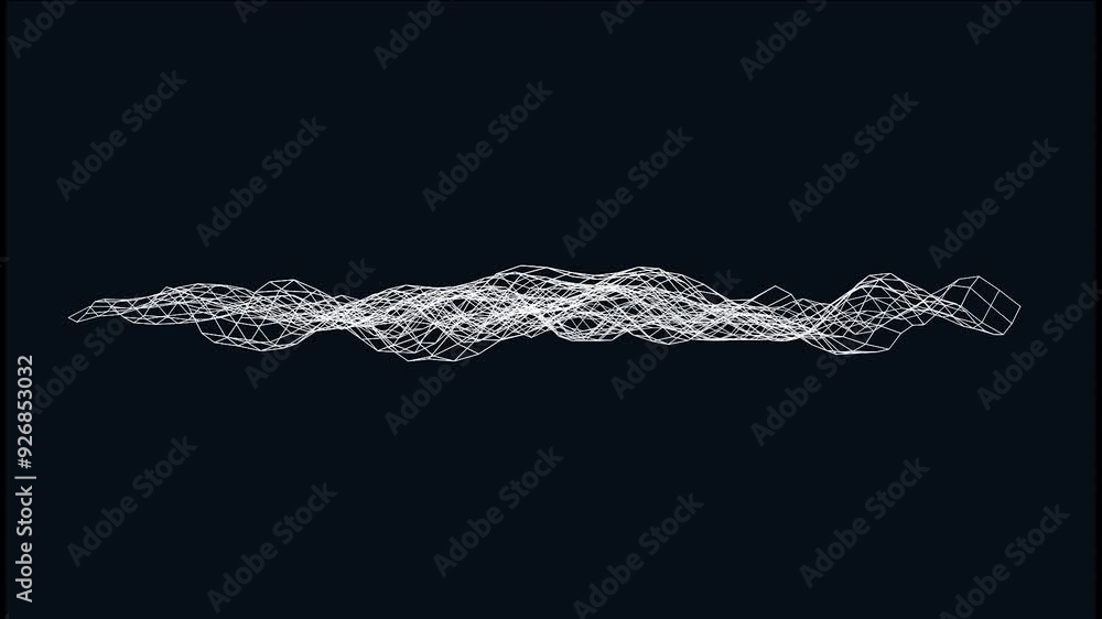 Looping animation of a white mesh structure creating flowing wave ...