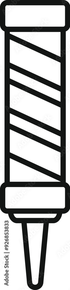 Single striped birthday candle with spiral pattern for cake decoration icon outline style Single striped birthday candle with spiral pattern for cake decoration icon outline style