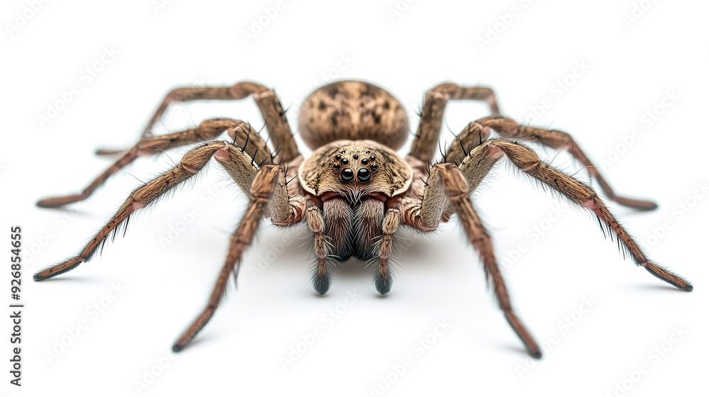 Wolf spider isolated on white background Wolf spider isolated on white background