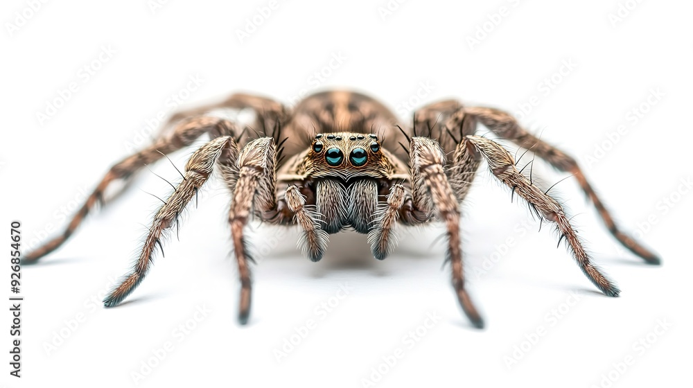 Wolf spider isolated on white background Wolf spider isolated on white background