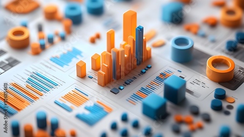 Wallpaper Mural 3D Rendered Scatter Plot Correlating Graphic Income and Marketing Expenses Data Visualization Torontodigital.ca