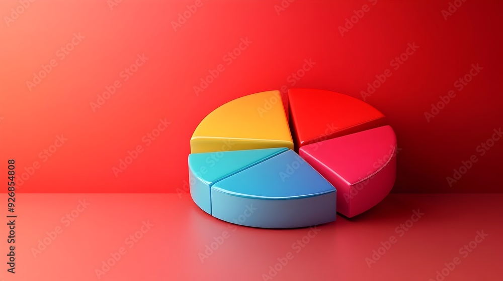 Fototapeta premium Detailed 3D Pie Chart Visualizing Income Distribution Across Services