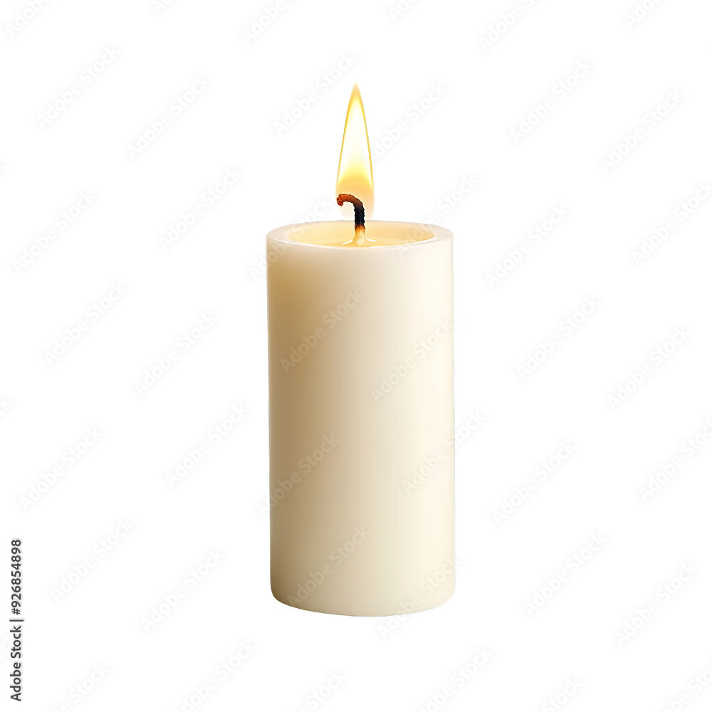 Burning Candle with White Wax isolated Burning Candle with White Wax isolated