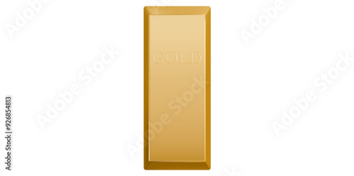 Realistic Luxury Gold Bar Isolated On White Background, Financial Concept Vector Illustration.