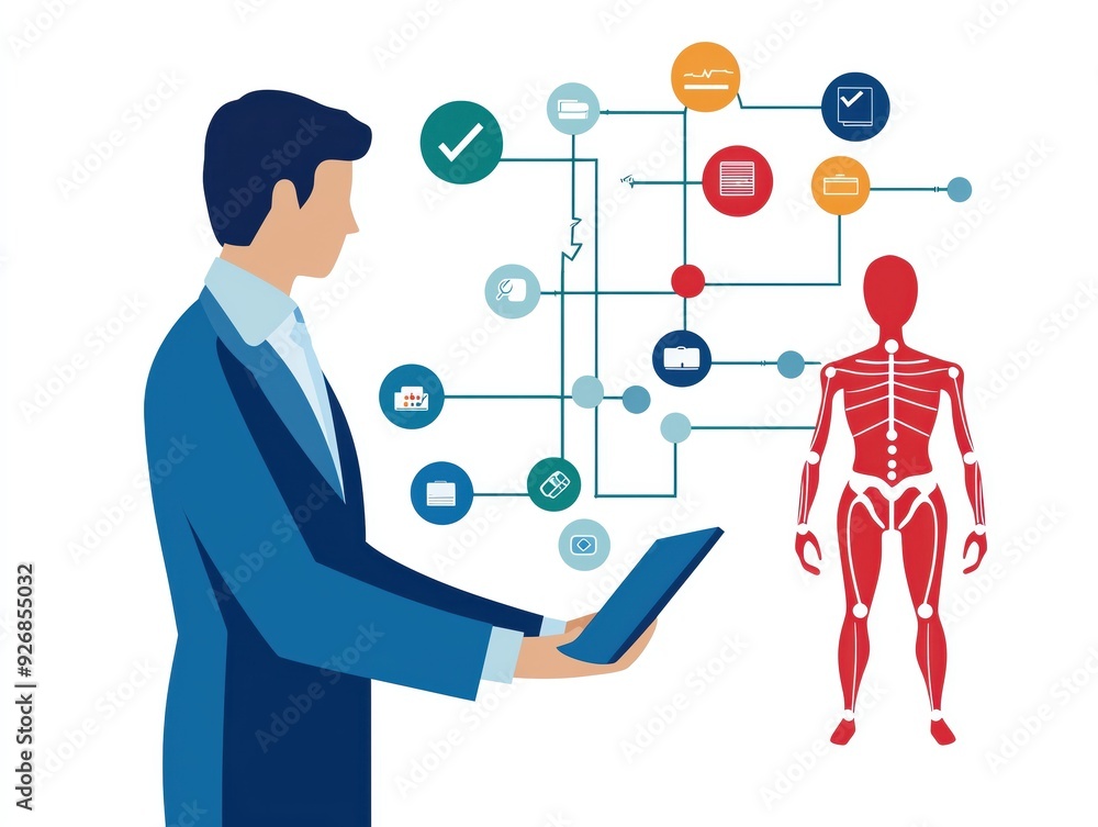 Medical professional using technology to analyze health data and anatomy for improved healthcare solutions. Medical professional using technology to analyze health data and anatomy for improved healthcare solutions.