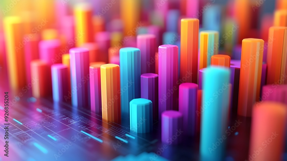 Detailed 3D Rendered Graph Visualizing Financial Income Analysis by Channel Detailed 3D Rendered Graph Visualizing Financial Income Analysis by Channel