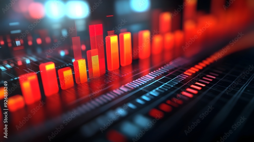 Sophisticated 3D Rendering of Financial Income Chart for Corporate Presentation Sophisticated 3D Rendering of Financial Income Chart for Corporate Presentation