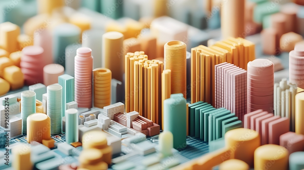 3D Rendered Graphic of Skewed Income Distribution Towards High Margin Products 3D Rendered Graphic of Skewed Income Distribution Towards High Margin Products