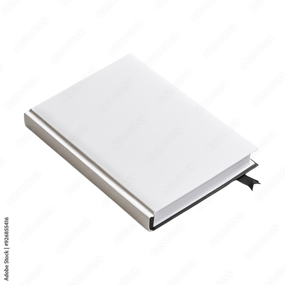 Fototapeta premium Blank White Book with Black Ribbon Bookmark