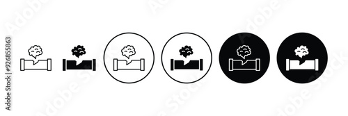 Set of Gas pipe leak icon collection. Gas pipe leak symbol. Vector Illustration.