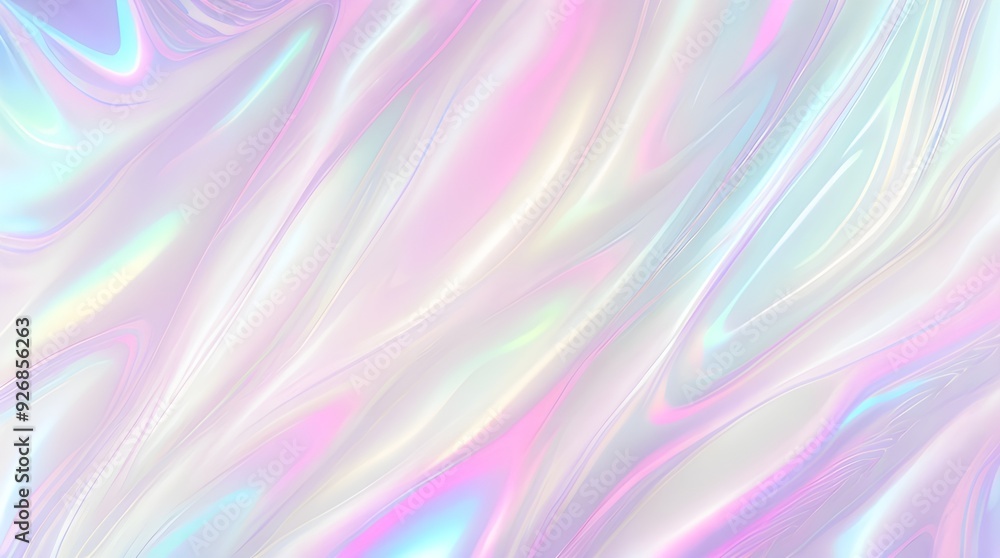Holographic background seamless trendy iridescent light foil texture. Soft holographic pastel unicorn marble background pattern. Modern pearlescent blurry abstract swirl illustration.
Holographic background seamless trendy iridescent light foil texture. Soft holographic pastel unicorn marble background pattern. Modern pearlescent blurry abstract swirl illustration.