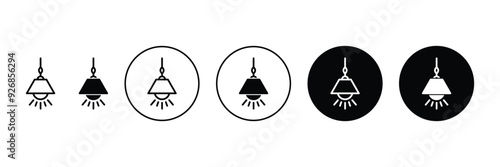 Set of Lamp icon collection with circle. Lamp symbol with white background. Vector Illustration.