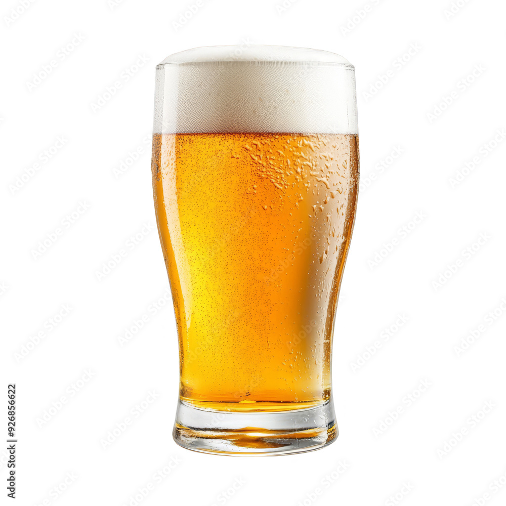 Glass of Cold Beer with Frothy Head Glass of Cold Beer with Frothy Head