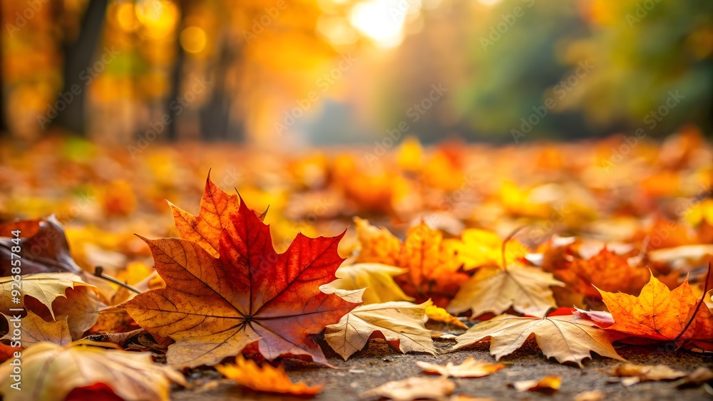 Beautiful blurred background of autumn leaves on the ground, fall, foliage, seasonal, nature, colors, texture, outdoor Beautiful blurred background of autumn leaves on the ground, fall, foliage, seasonal, nature, colors, texture, outdoor