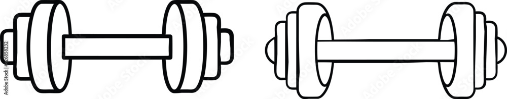 dumbbell icon silhouette vector illustration 