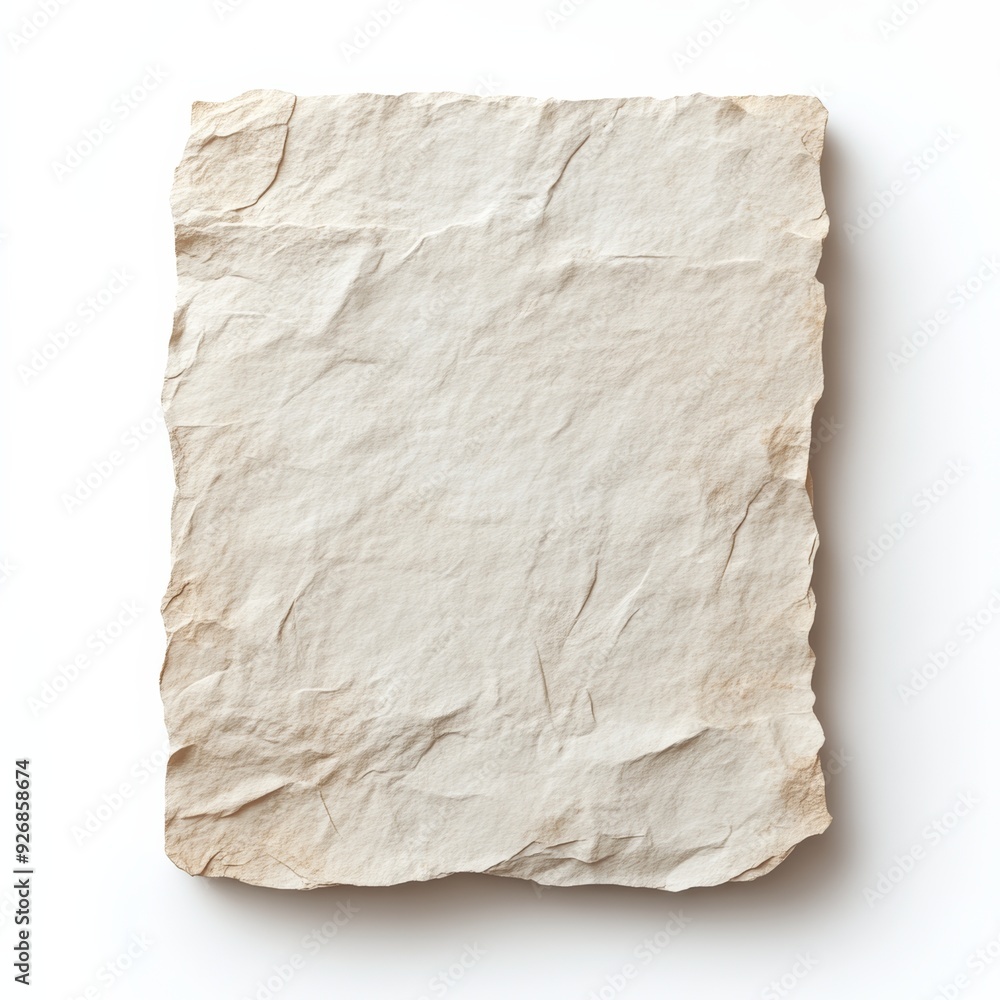 3D single icon of a blank sheet of textured watercolor paper with a soft, rough surface, perfect for craft projects and artistic designs, isolated on a white background 3D single icon of a blank sheet of textured watercolor paper with a soft, rough surface, perfect for craft projects and artistic designs, isolated on a white background