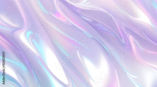 Holographic background seamless trendy iridescent light foil texture. Soft holographic pastel unicorn marble background pattern. Modern pearlescent blurry abstract swirl illustration. 