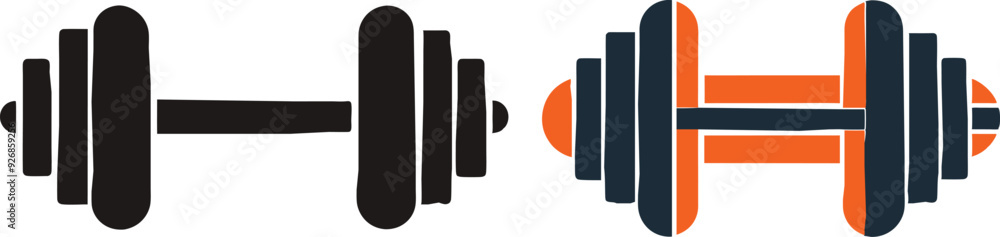 dumbbell icon silhouette vector illustration dumbbell icon silhouette vector illustration