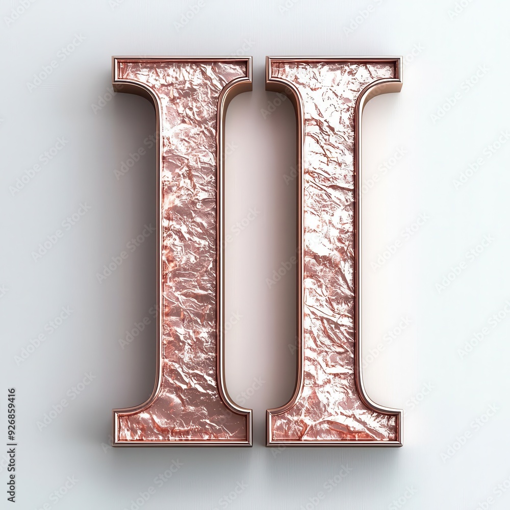 A rose gold matte 3D-rendered letter A rose gold matte 3D-rendered letter