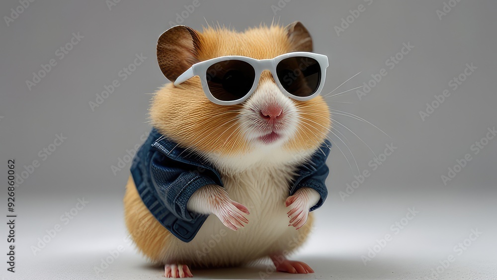 hamster with sunglasses wearing a tiny jacket hamster with sunglasses wearing a tiny jacket