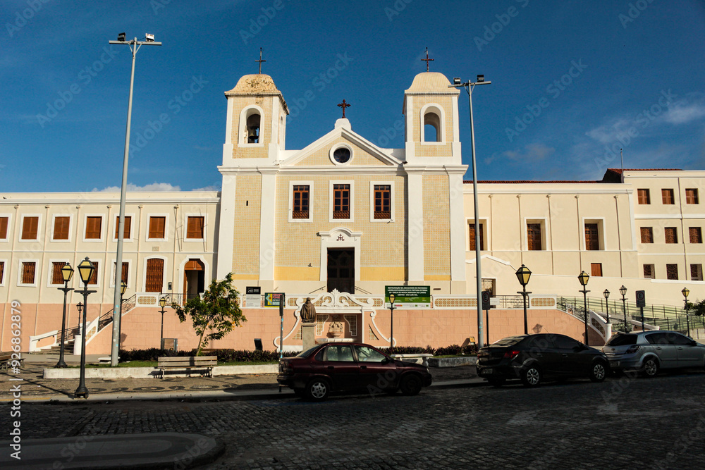 Fototapeta premium Facade of the church of Our Lady of Carmo, in the historic center of São Luís, Maranhão, northeast of Brazil, South America