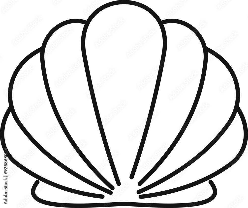 Minimalist line art illustration of a seashell, ideal for evoking themes of the ocean and marine life Minimalist line art illustration of a seashell, ideal for evoking themes of the ocean and marine life