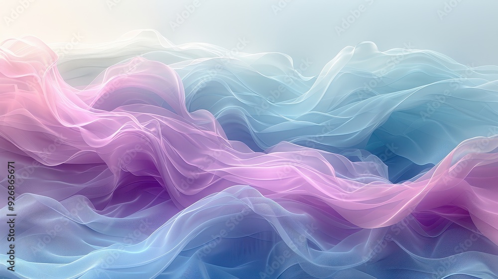 Abstract Background with Flowing Layers of Purple and Blue Fabric Abstract Background with Flowing Layers of Purple and Blue Fabric