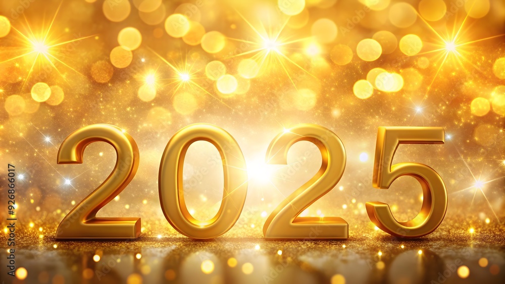 2025 Happy new year greeting banner with shining golden numbers on a bright background, 2025, happy new year, greeting 2025 Happy new year greeting banner with shining golden numbers on a bright background, 2025, happy new year, greeting