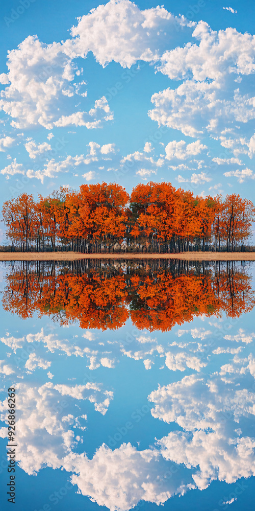 Obraz premium Serene landscape reflecting a calm mind