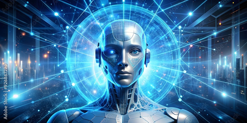 Futuristic wallpaper featuring artificial intelligence technology, AI, digital, virtual, future, innovation Futuristic wallpaper featuring artificial intelligence technology, AI, digital, virtual, future, innovation