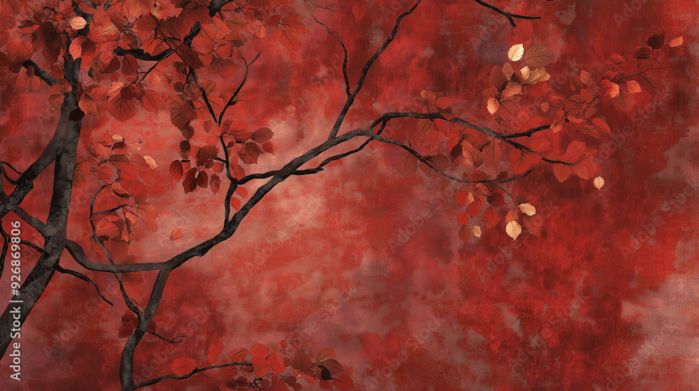 Beautiful red leaves adorn a majestic maple tree against a backdrop of vibrant autumn foliage in a picturesque park Beautiful red leaves adorn a majestic maple tree against a backdrop of vibrant autumn foliage in a picturesque park