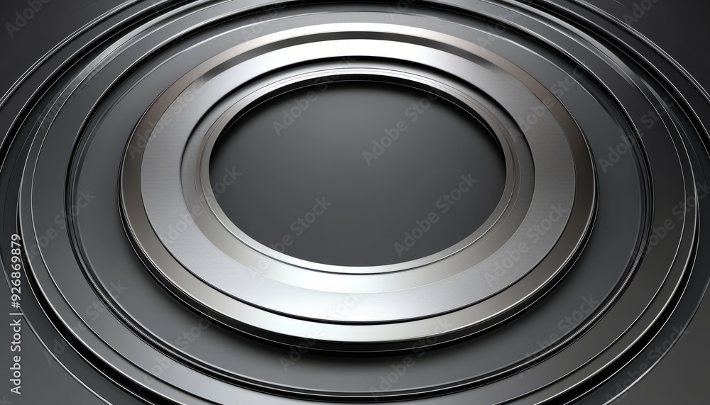 Metallic Circular Frame with Concentric Rings