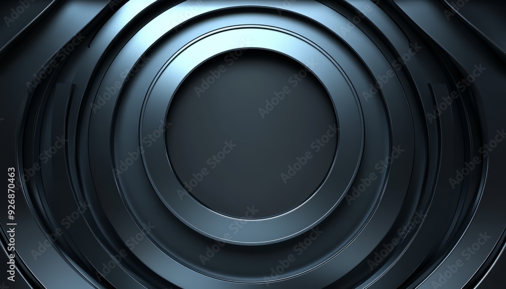 Abstract Dark Grey Metallic Concentric Circles Abstract Dark Grey Metallic Concentric Circles