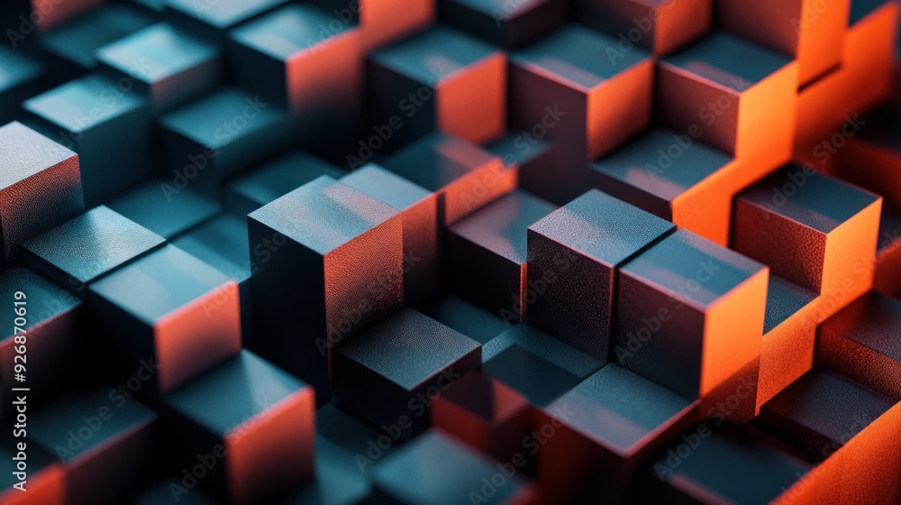 Abstract Geometric Pattern of Interlocking Cubes Abstract Geometric Pattern of Interlocking Cubes