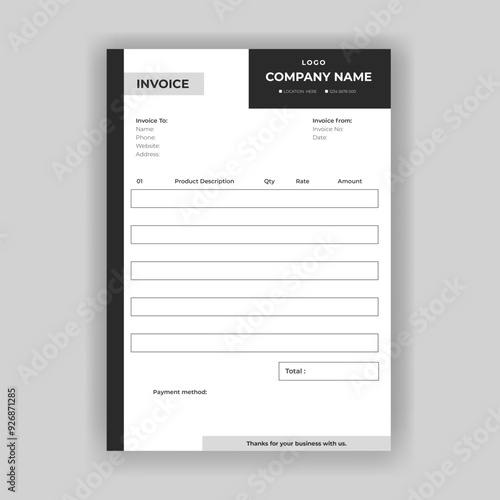 Minimal invoice design for any brand