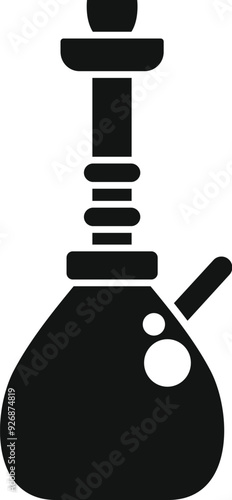 Black glyph icon representing a traditional arabic hookah, used for smoking flavored tobacco