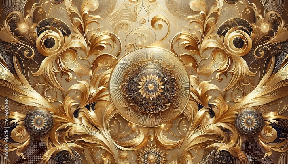 custom made wallpaper toronto digitalVector Art: Radiant Gold Design