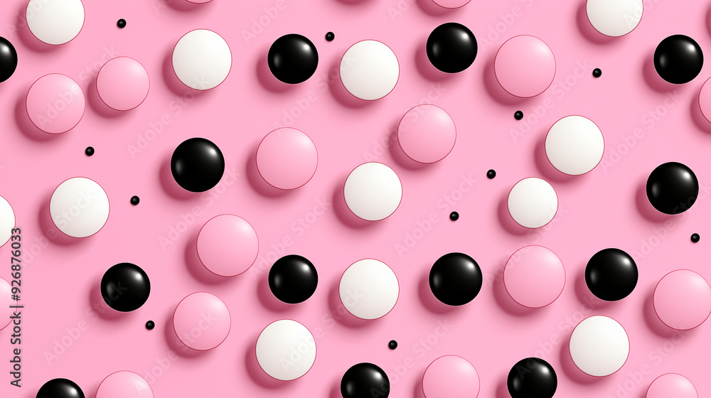 Black Circles, Dots, Balls on Pink Background, Abstract Image, Texture, Pattern, Wallpaper, Cover and Screen of Smartphone, Cell Phone, Computer, Laptop, 9:16 and 16:9 Format Black Circles, Dots, Balls on Pink Background, Abstract Image, Texture, Pattern, Wallpaper, Cover and Screen of Smartphone, Cell Phone, Computer, Laptop, 9:16 and 16:9 Format
