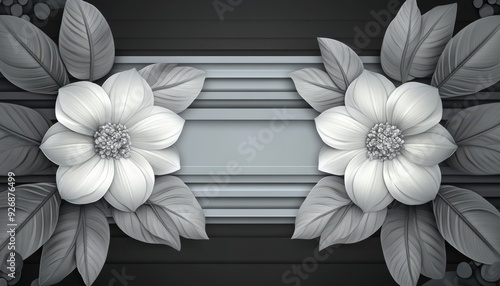 Monochromatic Floral Design with White Flowers and Leaves