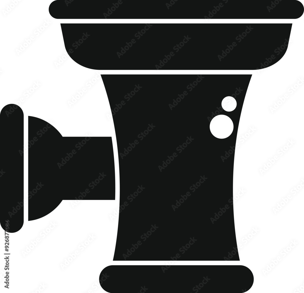 Black silhouette of an electric meat grinder for processing food Black silhouette of an electric meat grinder for processing food