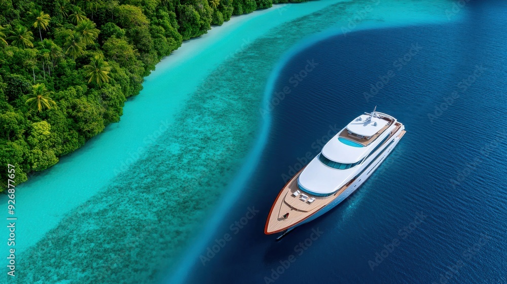 Luxury Yacht Sails Through Tropical Paradise Luxury Yacht Sails Through Tropical Paradise