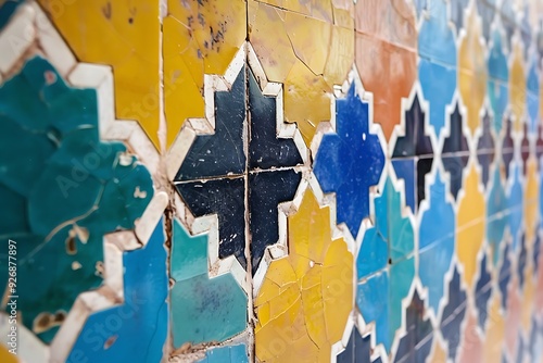 Azulejos ceramic tiles in Lisbon, Portugal, Europe.