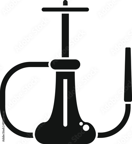 Black silhouette of a hookah, a traditional middle eastern water pipe for smoking flavored tobacco