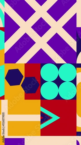 Colorful Bauhaus Style Animated Background photo