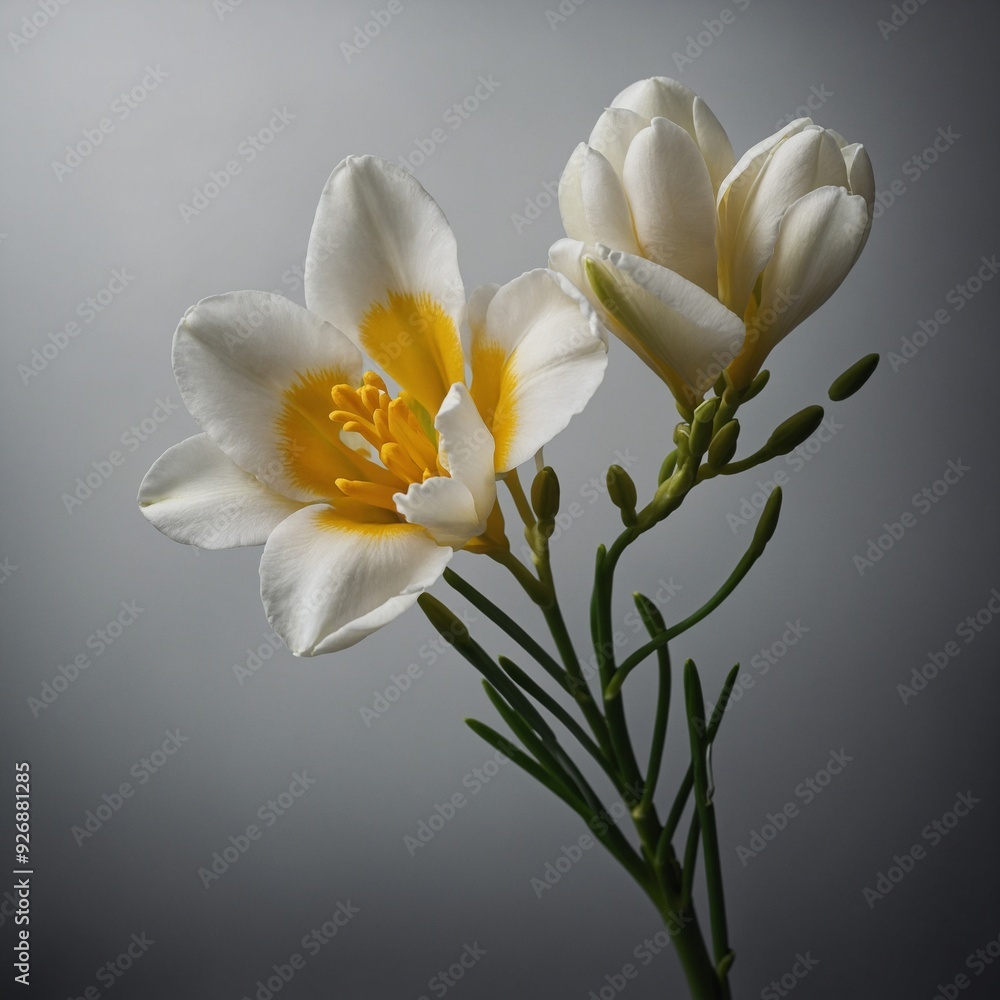 Fototapeta premium Outline of a freesia flower.
