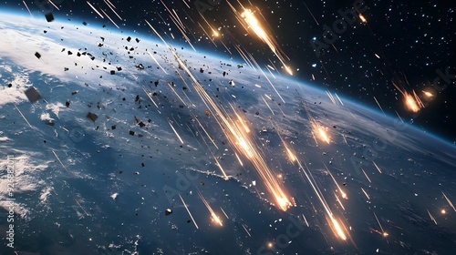 Satellite Tracks Space Debris Re Entering Earth s Atmosphere in Bright Celestial Display